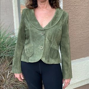 Classiques Entier Olive Green Suede Blazer